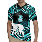 Brisbane Heat Cricket Rugby Jersey Australian Cricket Mascot - Modern Indigenous Style