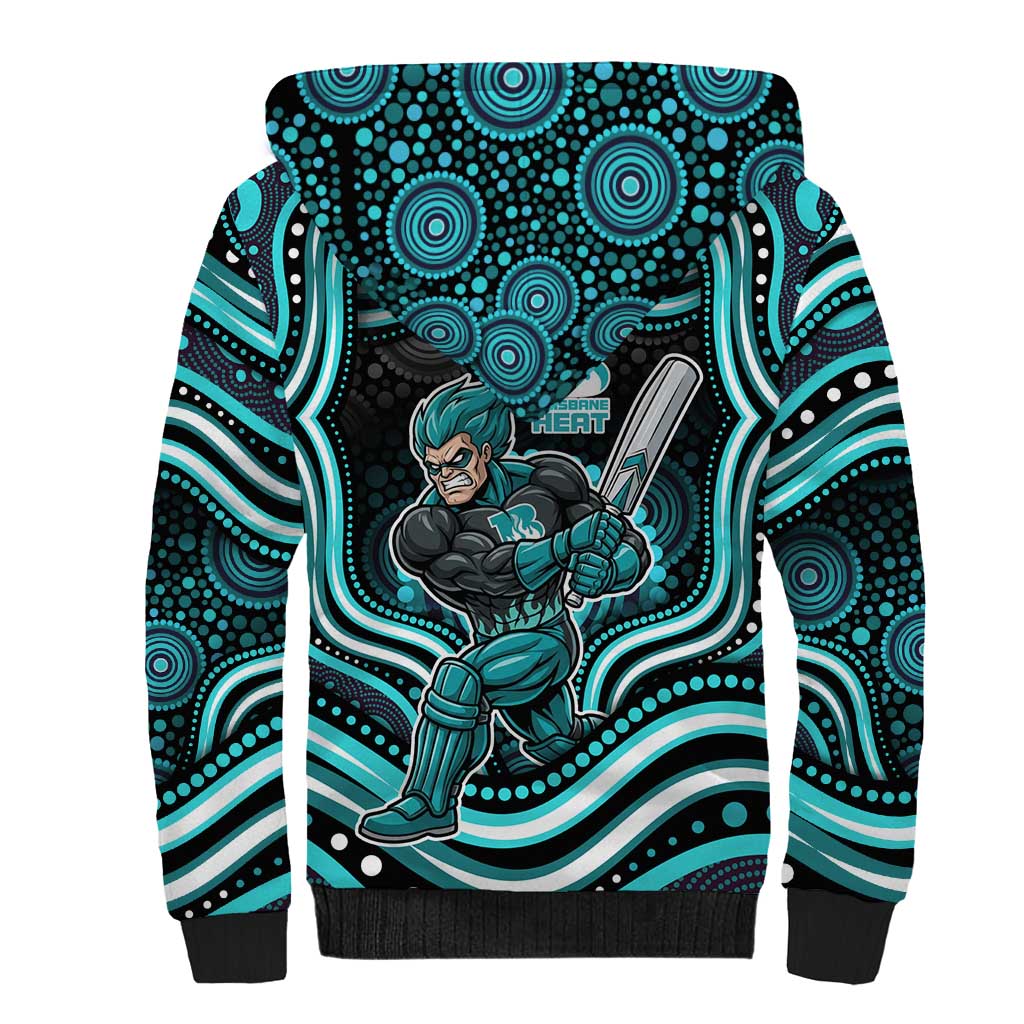 Brisbane Heat Cricket Sherpa Hoodie Australian Cricket Mascot - Modern Indigenous Style