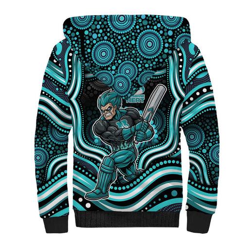Brisbane Heat Cricket Sherpa Hoodie Australian Cricket Mascot - Modern Indigenous Style