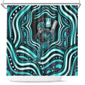 Brisbane Heat Cricket Shower Curtain Australian Cricket Mascot - Modern Indigenous Style