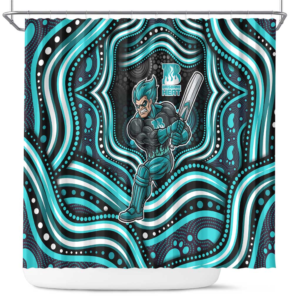 Brisbane Heat Cricket Shower Curtain Australian Cricket Mascot - Modern Indigenous Style