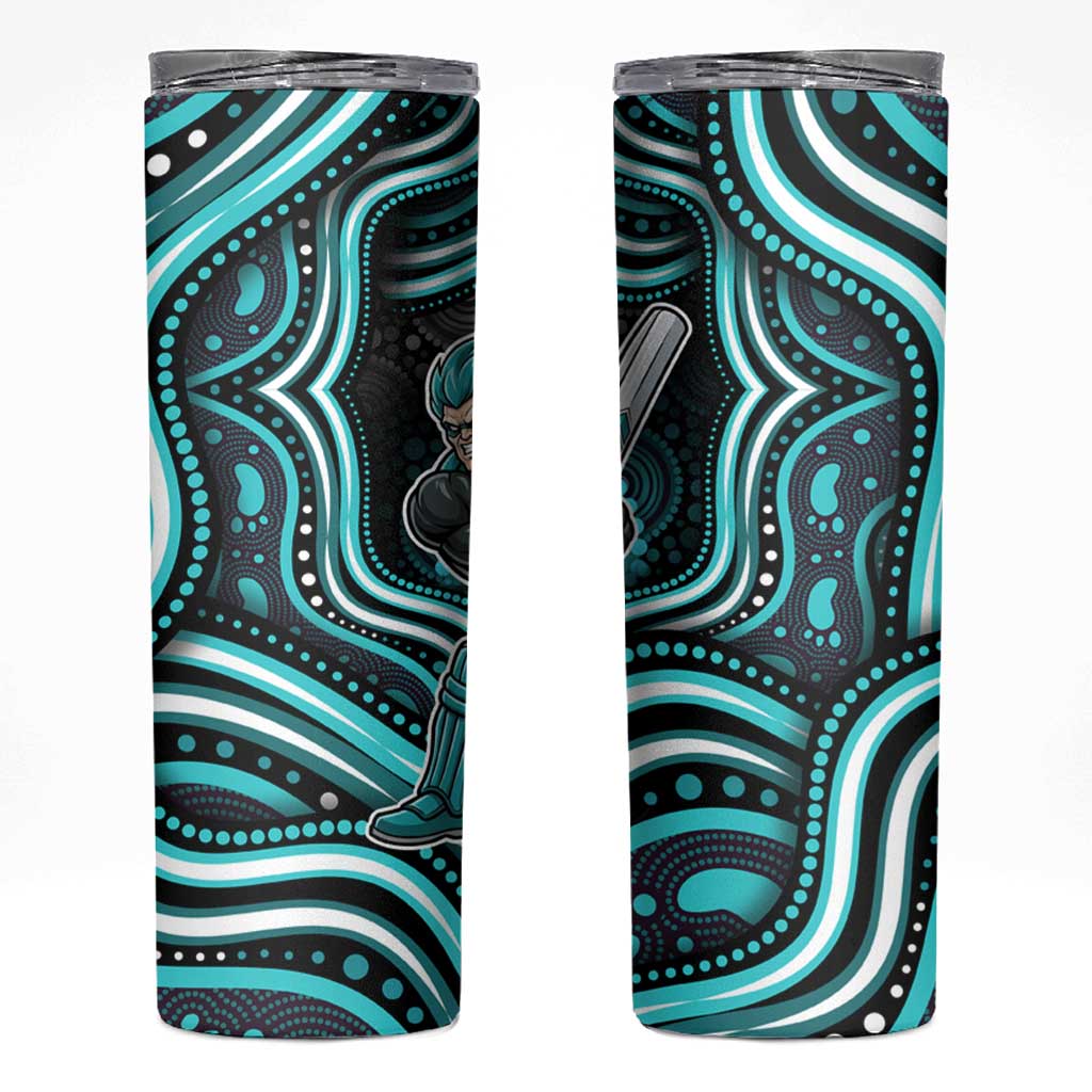 Brisbane Heat Cricket Skinny Tumbler Australian Cricket Mascot - Modern Indigenous Style