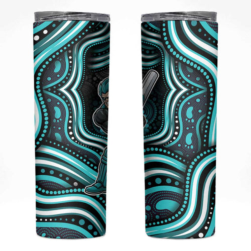 Brisbane Heat Cricket Skinny Tumbler Australian Cricket Mascot - Modern Indigenous Style