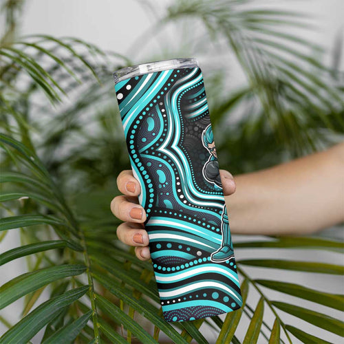 Brisbane Heat Cricket Skinny Tumbler Australian Cricket Mascot - Modern Indigenous Style