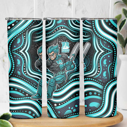 Brisbane Heat Cricket Skinny Tumbler Australian Cricket Mascot - Modern Indigenous Style
