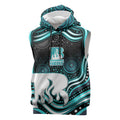 Brisbane Heat Cricket Sleeveless Hoodie Australian Cricket Mascot - Modern Indigenous Style