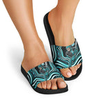 Brisbane Heat Cricket Slide Sandals Australian Cricket Mascot - Modern Indigenous Style