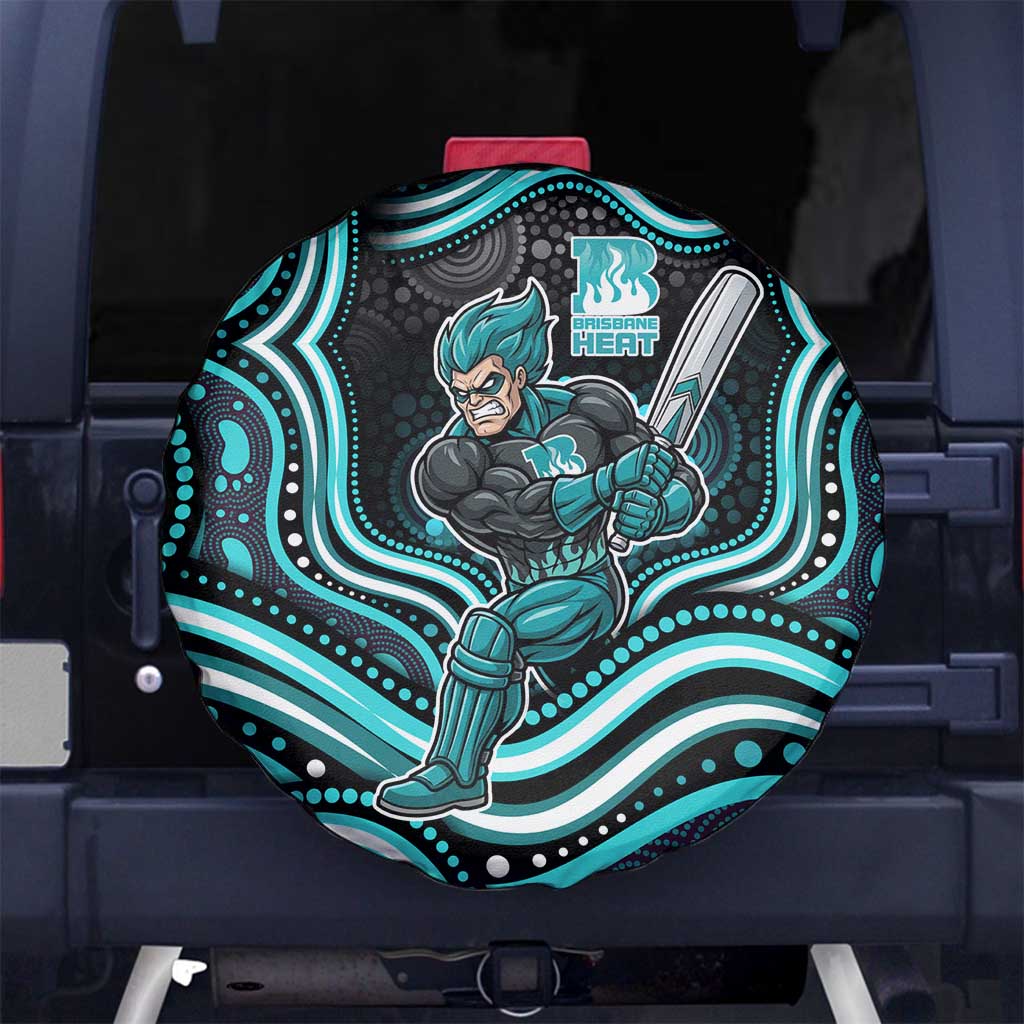 Brisbane Heat Cricket Spare Tire Cover Australian Cricket Mascot - Modern Indigenous Style