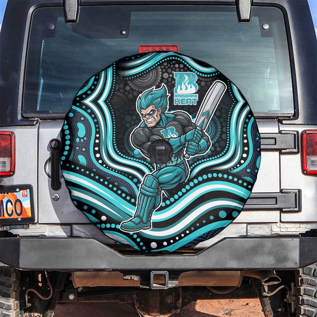 Brisbane Heat Cricket Spare Tire Cover Australian Cricket Mascot - Modern Indigenous Style