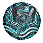 Brisbane Heat Cricket Spare Tire Cover Australian Cricket Mascot - Modern Indigenous Style