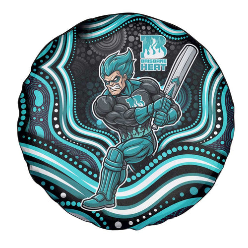 Brisbane Heat Cricket Spare Tire Cover Australian Cricket Mascot - Modern Indigenous Style