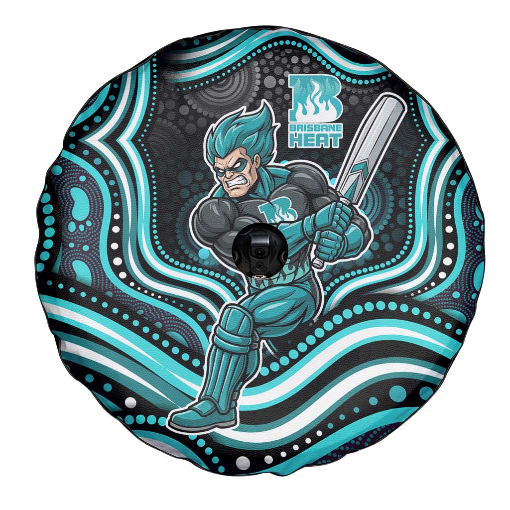 Brisbane Heat Cricket Spare Tire Cover Australian Cricket Mascot - Modern Indigenous Style