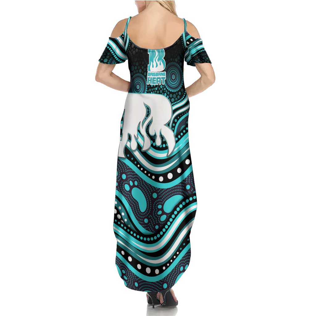 Brisbane Heat Cricket Summer Maxi Dress Australian Cricket Mascot - Modern Indigenous Style