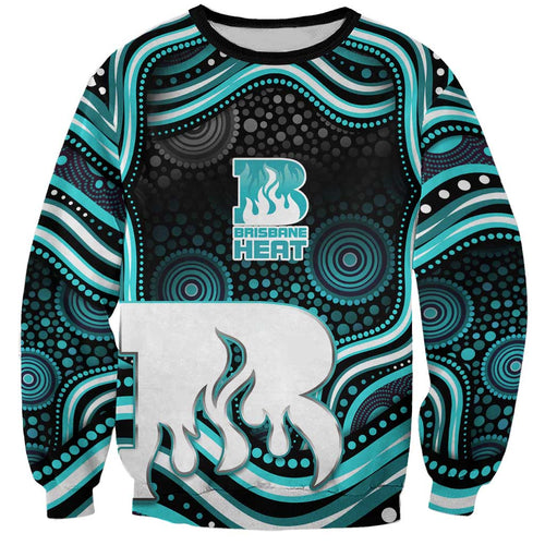 Brisbane Heat Cricket Sweatshirt Australian Cricket Mascot - Modern Indigenous Style