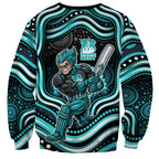 Brisbane Heat Cricket Sweatshirt Australian Cricket Mascot - Modern Indigenous Style