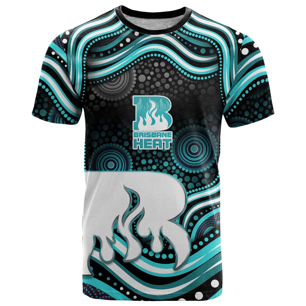 Brisbane Heat Cricket T Shirt Australian Cricket Mascot - Modern Indigenous Style