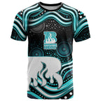 Brisbane Heat Cricket T Shirt Australian Cricket Mascot - Modern Indigenous Style