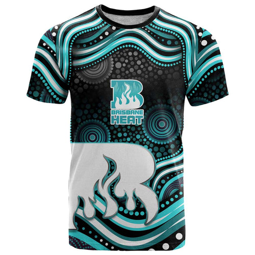 Brisbane Heat Cricket T Shirt Australian Cricket Mascot - Modern Indigenous Style