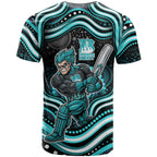 Brisbane Heat Cricket T Shirt Australian Cricket Mascot - Modern Indigenous Style
