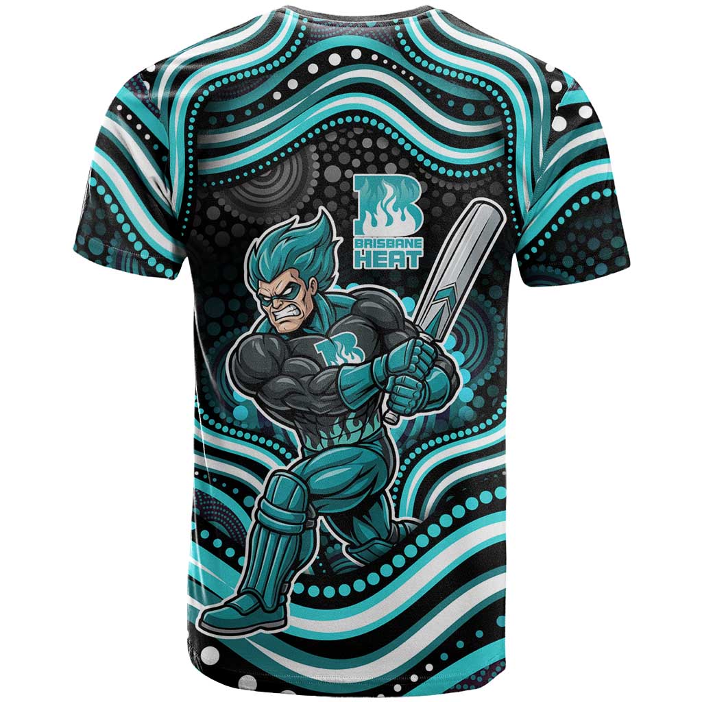 Brisbane Heat Cricket T Shirt Australian Cricket Mascot - Modern Indigenous Style