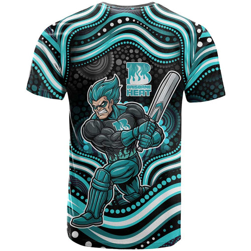 Brisbane Heat Cricket T Shirt Australian Cricket Mascot - Modern Indigenous Style