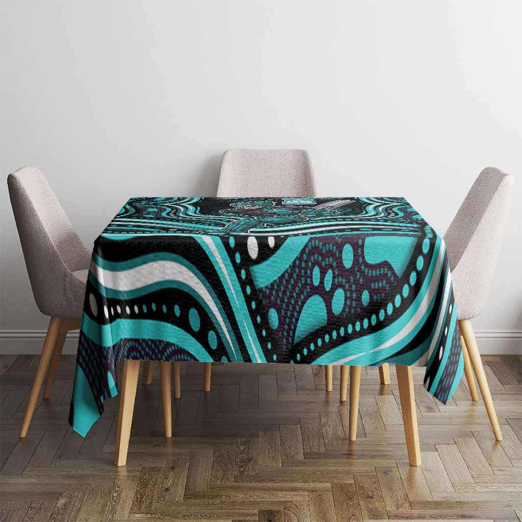 Brisbane Heat Cricket Tablecloth Australian Cricket Mascot - Modern Indigenous Style