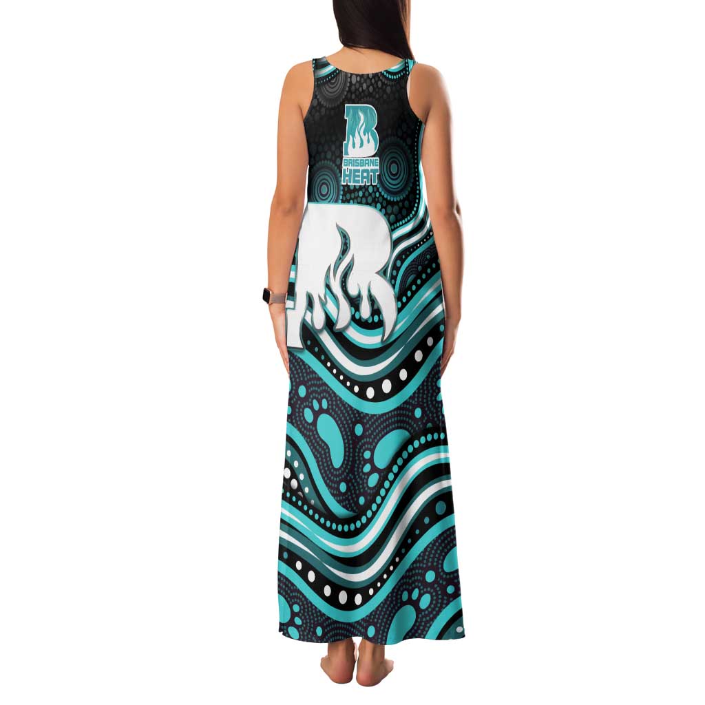 Brisbane Heat Cricket Tank Maxi Dress Australian Cricket Mascot - Modern Indigenous Style