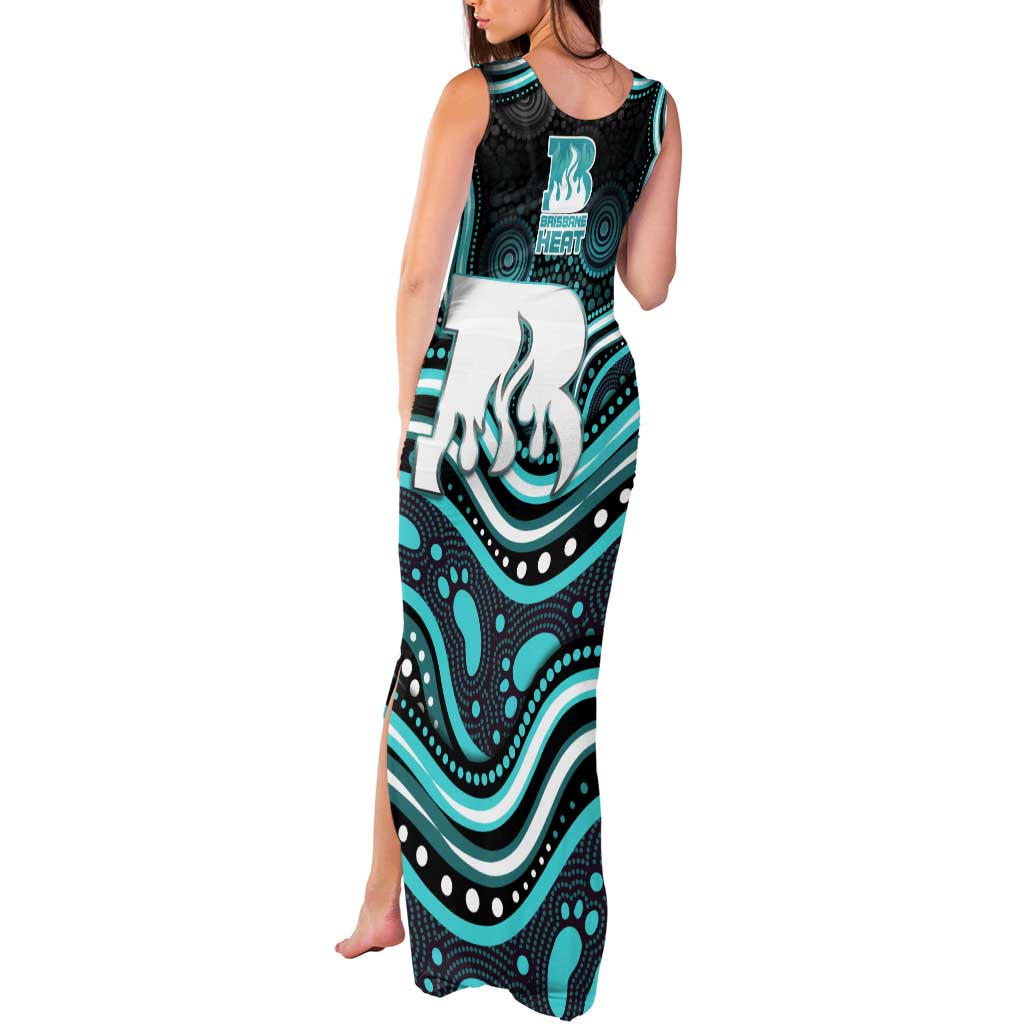 Brisbane Heat Cricket Tank Maxi Dress Australian Cricket Mascot - Modern Indigenous Style