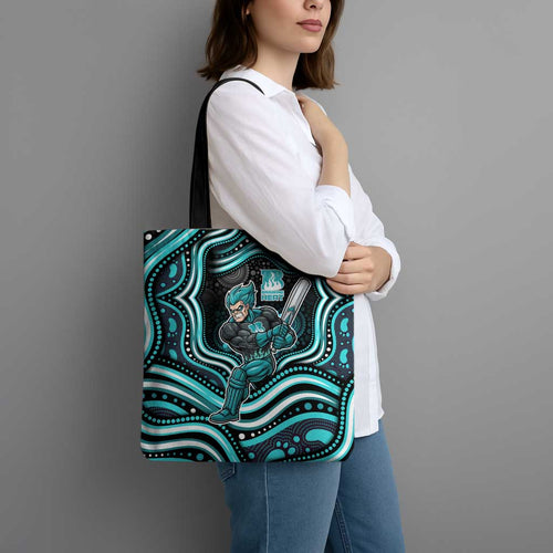 Brisbane Heat Cricket Tote Bag Australian Cricket Mascot - Modern Indigenous Style