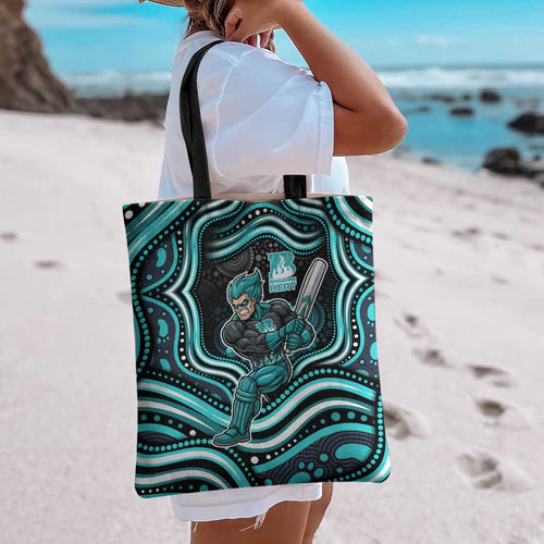 Brisbane Heat Cricket Tote Bag Australian Cricket Mascot - Modern Indigenous Style