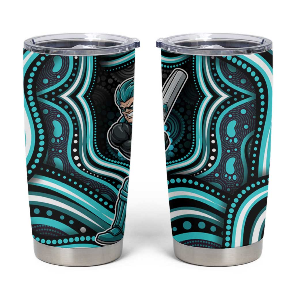 Brisbane Heat Cricket Tumbler Cup Australian Cricket Mascot - Modern Indigenous Style
