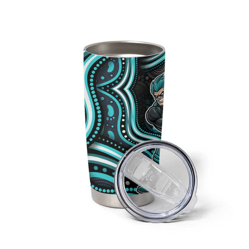 Brisbane Heat Cricket Tumbler Cup Australian Cricket Mascot - Modern Indigenous Style