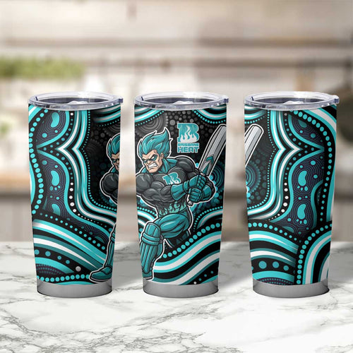 Brisbane Heat Cricket Tumbler Cup Australian Cricket Mascot - Modern Indigenous Style