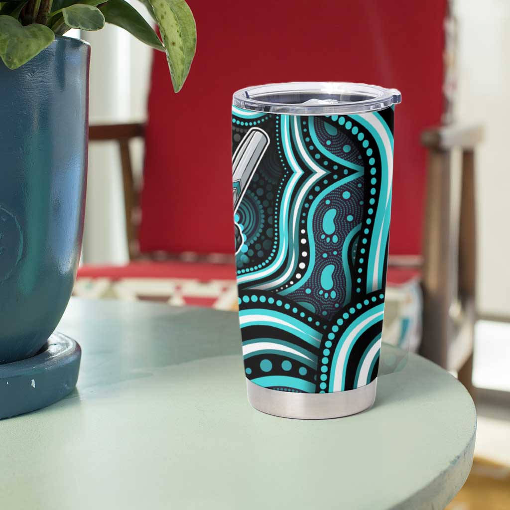 Brisbane Heat Cricket Tumbler Cup Australian Cricket Mascot - Modern Indigenous Style