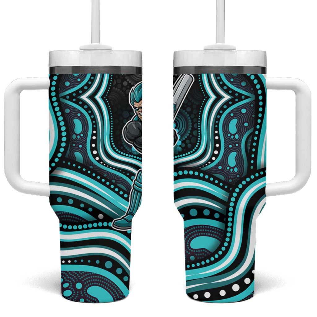 Brisbane Heat Cricket Tumbler With Handle Australian Cricket Mascot - Modern Indigenous Style
