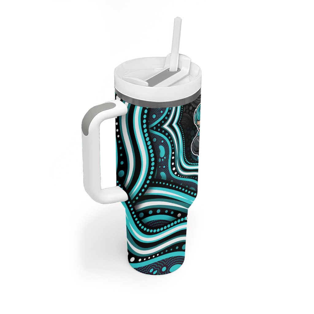 Brisbane Heat Cricket Tumbler With Handle Australian Cricket Mascot - Modern Indigenous Style