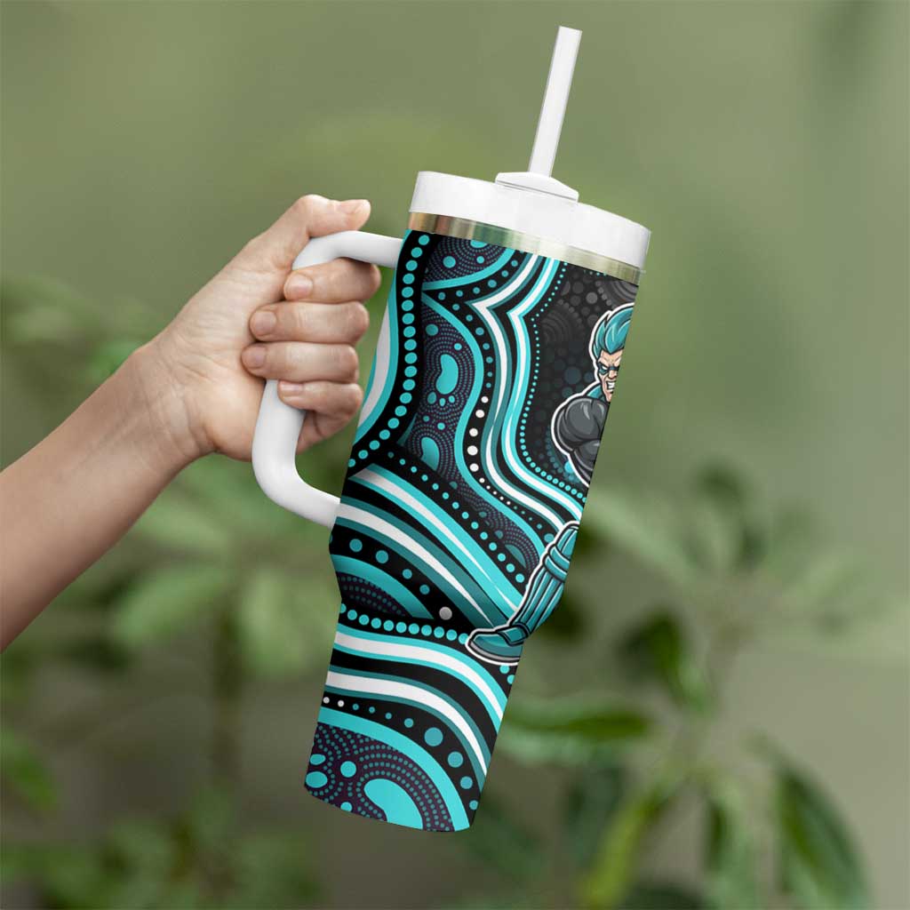Brisbane Heat Cricket Tumbler With Handle Australian Cricket Mascot - Modern Indigenous Style