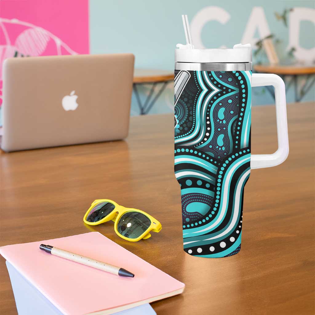 Brisbane Heat Cricket Tumbler With Handle Australian Cricket Mascot - Modern Indigenous Style