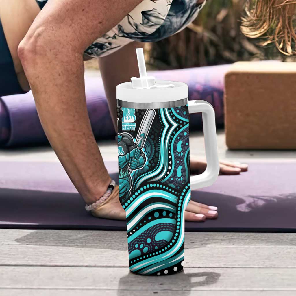 Brisbane Heat Cricket Tumbler With Handle Australian Cricket Mascot - Modern Indigenous Style