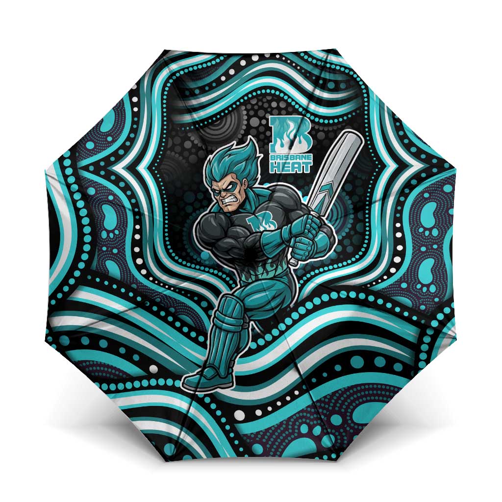 Brisbane Heat Cricket Umbrella Australian Cricket Mascot - Modern Indigenous Style
