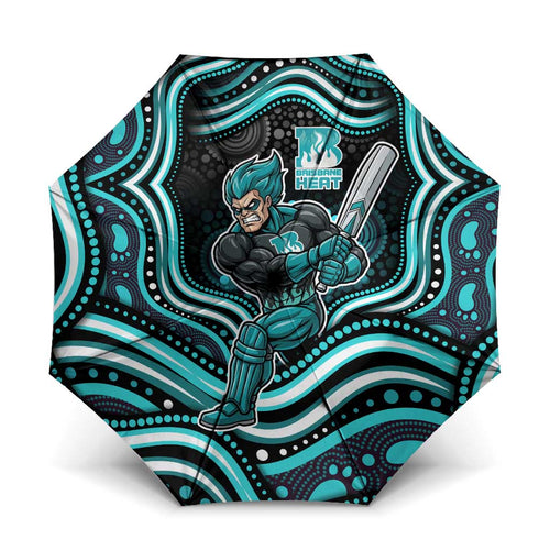 Brisbane Heat Cricket Umbrella Australian Cricket Mascot - Modern Indigenous Style