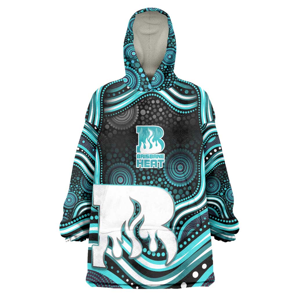Brisbane Heat Cricket Wearable Blanket Hoodie Australian Cricket Mascot - Modern Indigenous Style