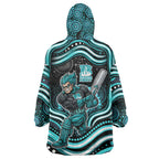Brisbane Heat Cricket Wearable Blanket Hoodie Australian Cricket Mascot - Modern Indigenous Style