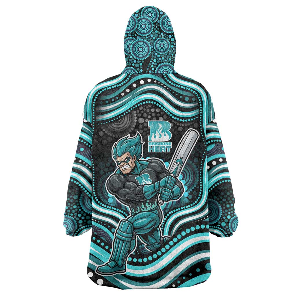 Brisbane Heat Cricket Wearable Blanket Hoodie Australian Cricket Mascot - Modern Indigenous Style