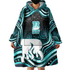 Brisbane Heat Cricket Wearable Blanket Hoodie Australian Cricket Mascot - Modern Indigenous Style