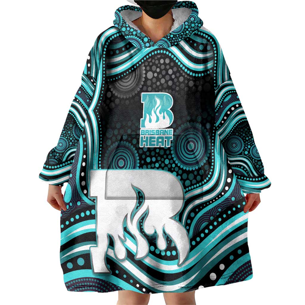 Brisbane Heat Cricket Wearable Blanket Hoodie Australian Cricket Mascot - Modern Indigenous Style