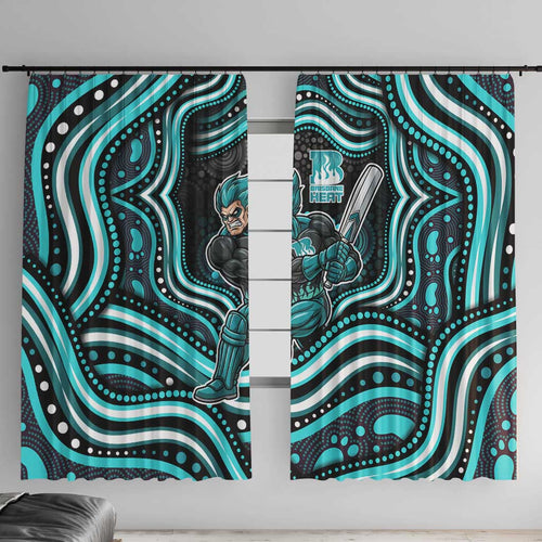 Brisbane Heat Cricket Window Curtain Australian Cricket Mascot - Modern Indigenous Style
