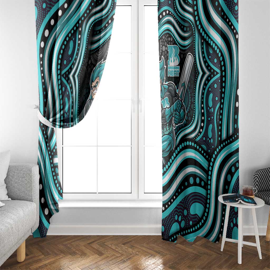 Brisbane Heat Cricket Window Curtain Australian Cricket Mascot - Modern Indigenous Style