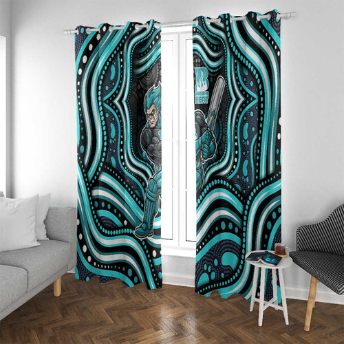 Brisbane Heat Cricket Window Curtain Australian Cricket Mascot - Modern Indigenous Style