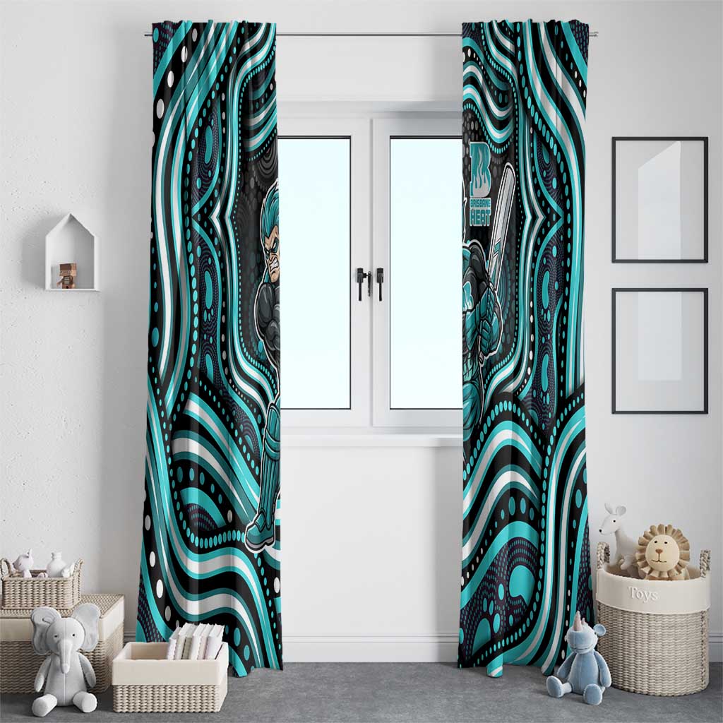 Brisbane Heat Cricket Window Curtain Australian Cricket Mascot - Modern Indigenous Style